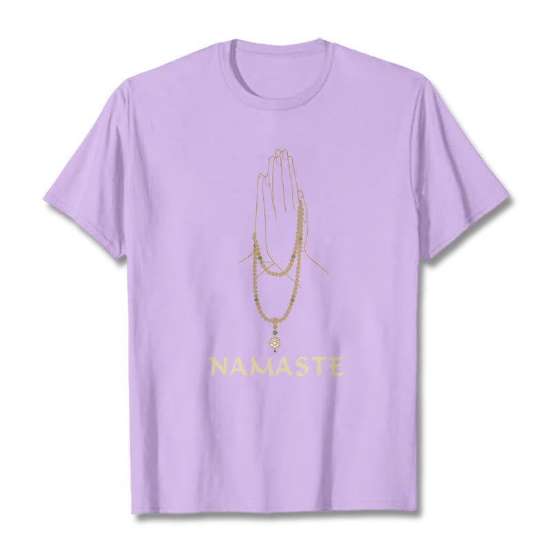 Buddha Stones NAMASTE Tee T-shirt - Plum - 2XL - image 17