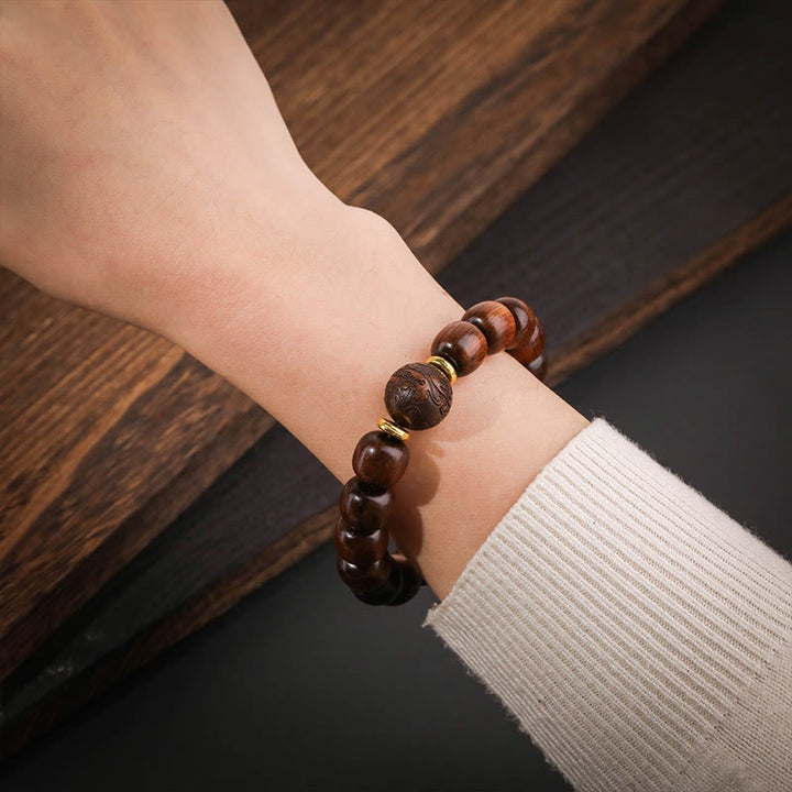 Buddha Stones Natural Rosewood Compassion Bracelet