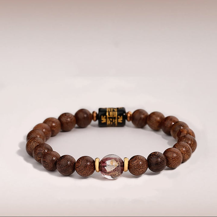 Buddha Stones Tibetan Sandalwood Om Mani Padme Hum Swastika Healing Bracelet