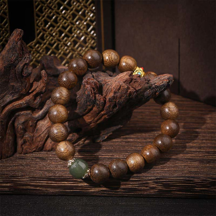 Buddha Stones Agarwood Good Luck Liuli Strength Bracelet