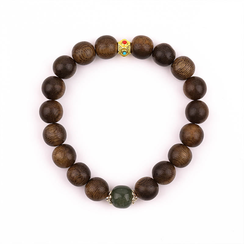 Buddha Stones Agarwood Good Luck Liuli Strength Bracelet