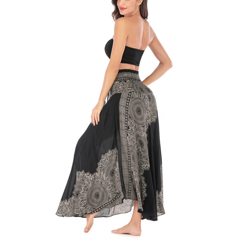 Buddha Stones Two Style Wear Boho Mandala Flower Beach Skirt Dress - image 16