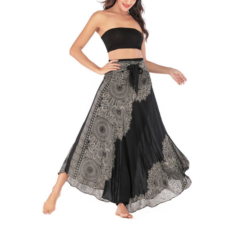 Buddha Stones Two Style Wear Boho Mandala Flower Beach Skirt Dress - image 15