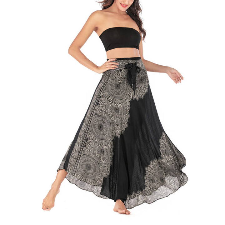 Buddha Stones Two Style Wear Boho Mandala Flower Beach Skirt Dress - image 15