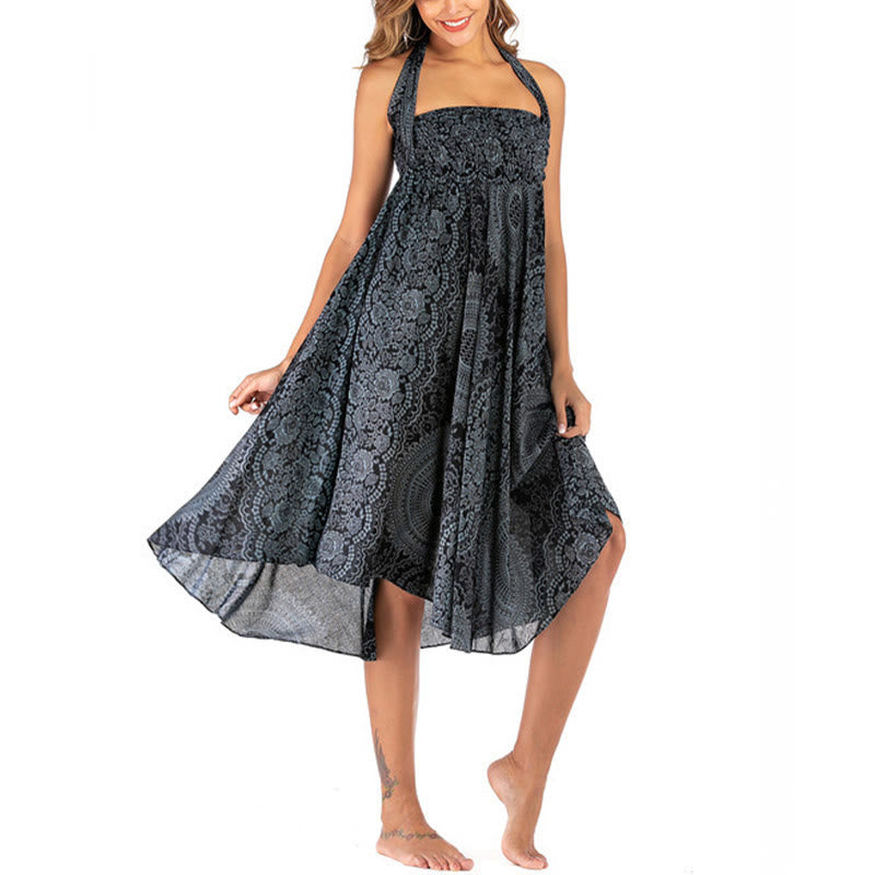 Buddha Stones Two Style Wear Boho Compass Rose Flower Skirt Dress - image 44