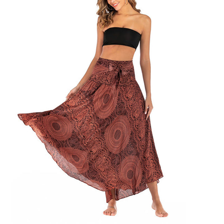 Buddha Stones Two Style Wear Boho Compass Rose Flower Skirt Dress - image 34