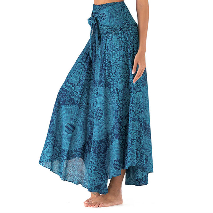 Buddha Stones Two Style Wear Boho Compass Rose Flower Skirt Dress