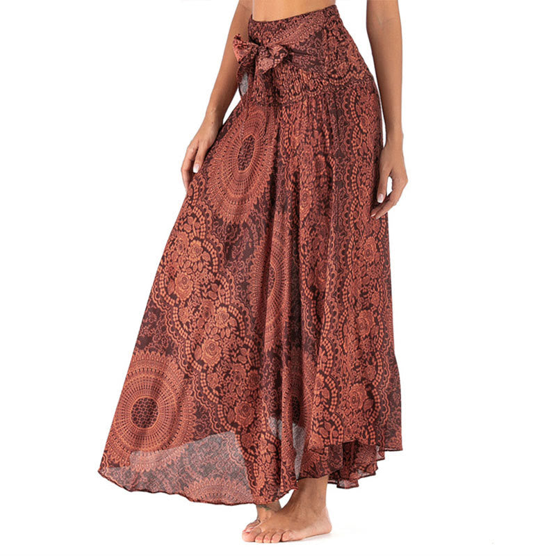 Buddha Stones Two Style Wear Boho Compass Rose Flower Skirt Dress - DarkSalmon - US4-12，UK/AU8-16，EU36-44 (F) - image 32