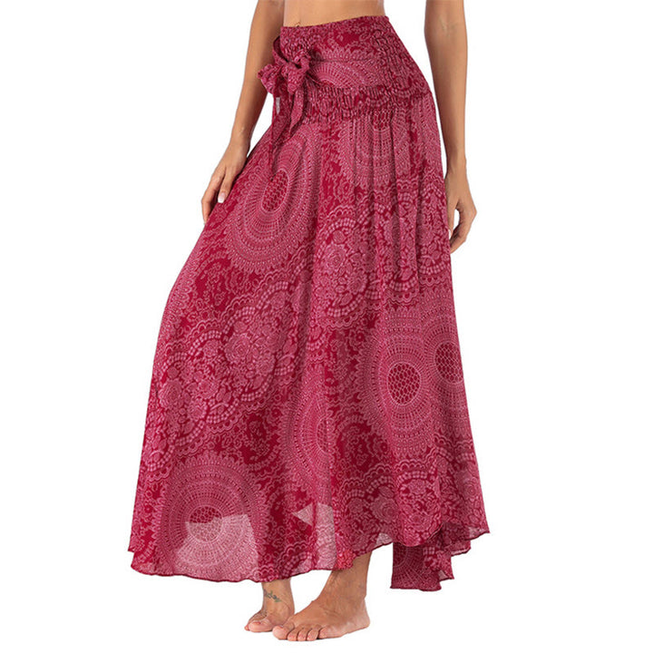 Buddha Stones Two Style Wear Boho Compass Rose Flower Skirt Dress