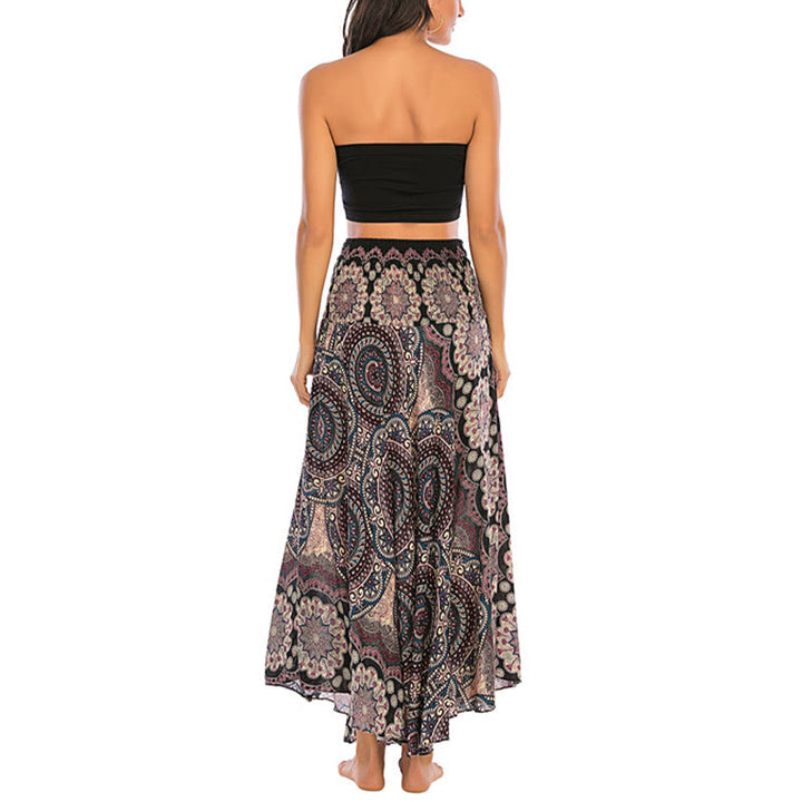 Buddha Stones Two Style Wear Bohemian Mandala Flower Lace-up Skirt Dress - image 14
