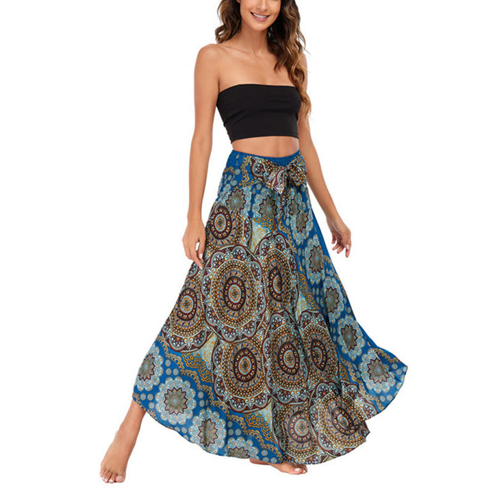 Buddha Stones Two Style Wear Bohemian Mandala Flower Lace-up Skirt Dress - image 41