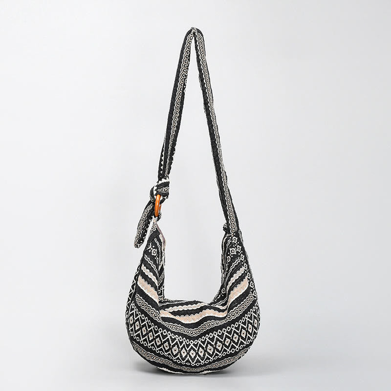 Buddha Stones Geometry Stripes Print Crossbody Bag Shoulder Bag