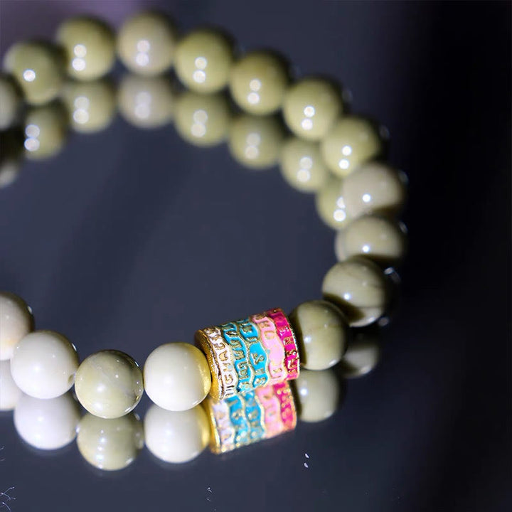 Buddha Stones Natural Alashan Agate Encourage Bracelet