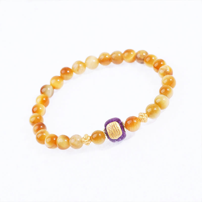 Buddha Stones Tiger Eye Bead Fortune Protection Bracelet