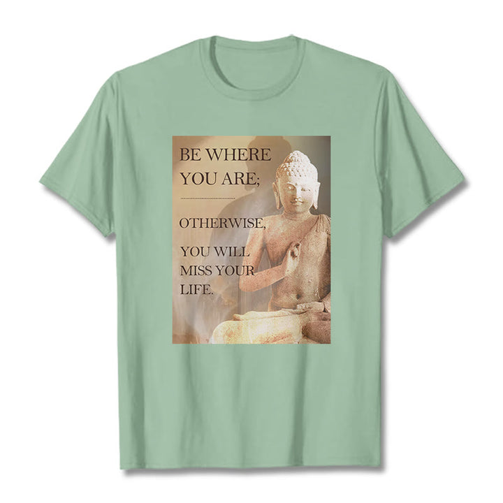 Buddha Stones Be Where You Are Tee T-shirt - PaleGreen - 2XL - image 9