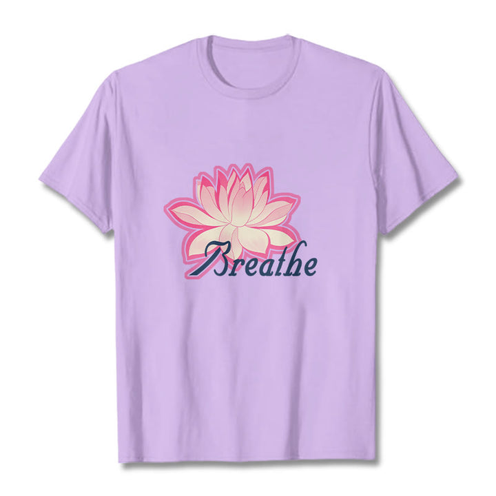 Buddha Stones BREATHE Lotus Flower Tee T-shirt