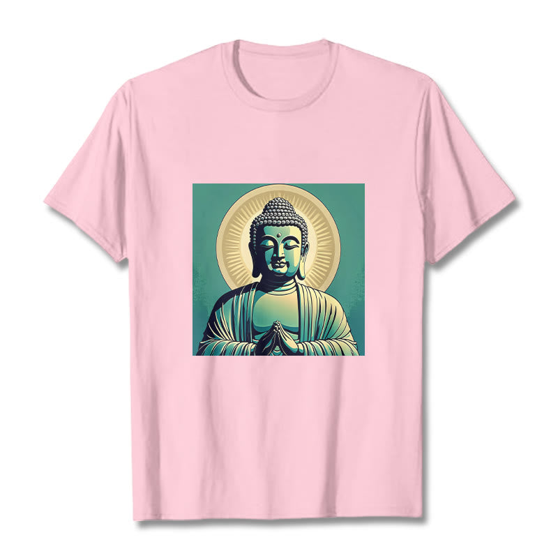 Buddha Stones Aura Green Buddha Tee T-shirt - LightPink - 2XL - image 14