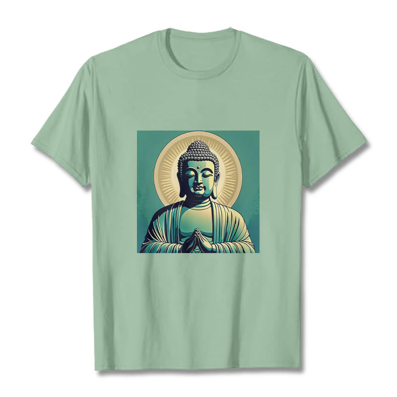 Buddha Stones Aura Green Buddha Tee T-shirt - PaleGreen - 2XL - image 1