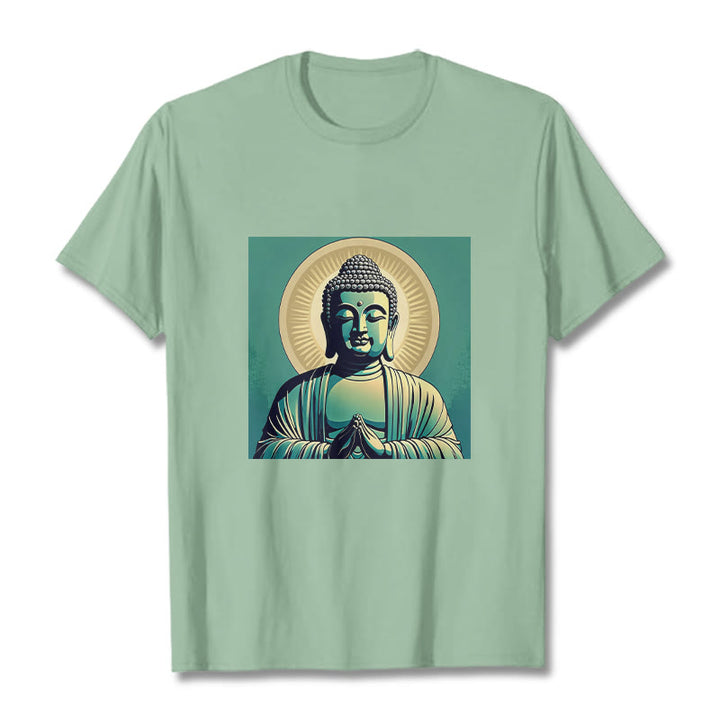 Buddha Stones Aura Green Buddha Tee T-shirt - PaleGreen - 2XL - image 1