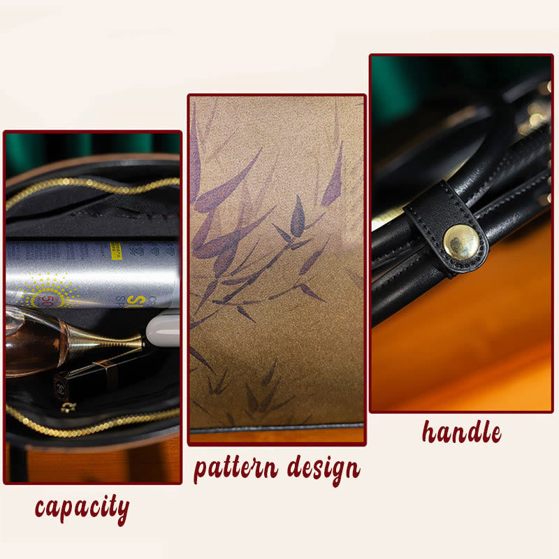 Buddha Stones Gold Bamboo Print Vintage Crossbody Bag Handbag - image 6