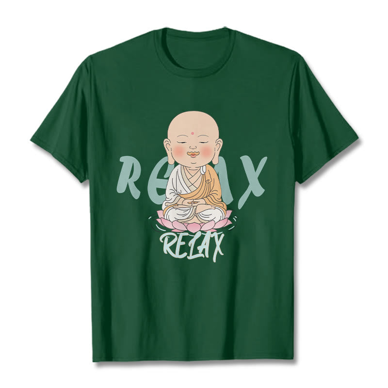 Buddha Stones RELAX Buddha Tee T-shirt - ForestGreen - RELAX Background - 2XL - image 10