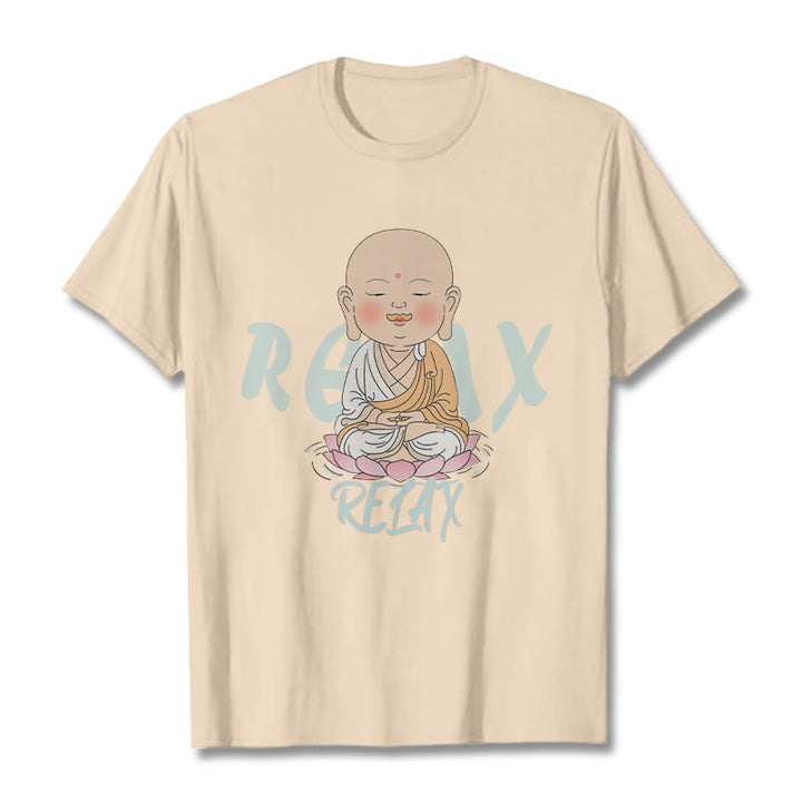 Buddha Stones RELAX Buddha Tee T-shirt - Bisque - RELAX Background - 2XL - image 8