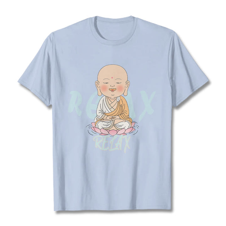 Buddha Stones RELAX Buddha Tee T-shirt - LightCyan - RELAX Background - 2XL - image 18