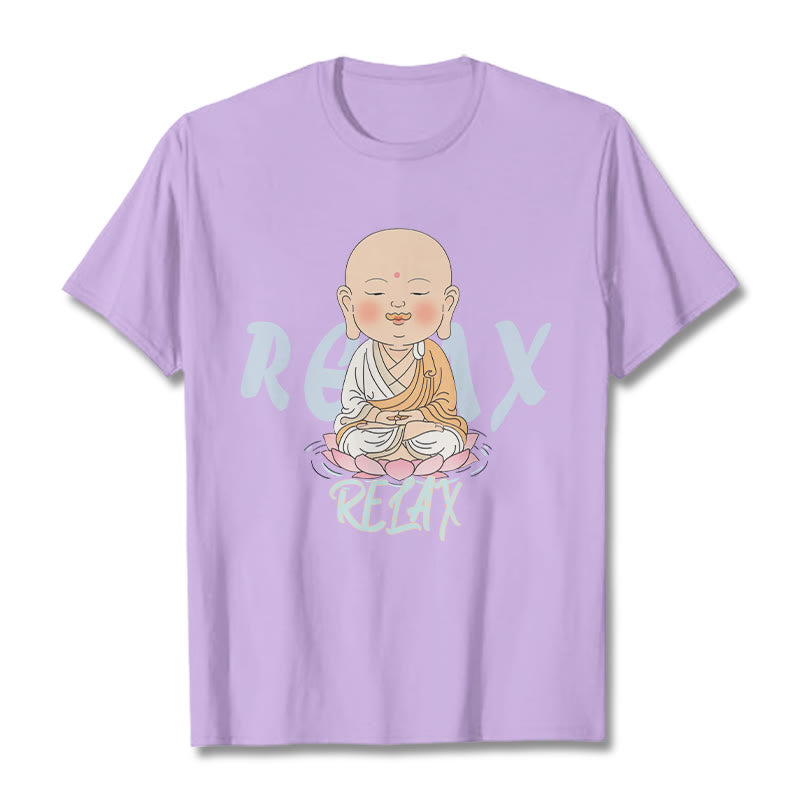 Buddha Stones RELAX Buddha Tee T-shirt - Plum - RELAX Background - 2XL - image 16