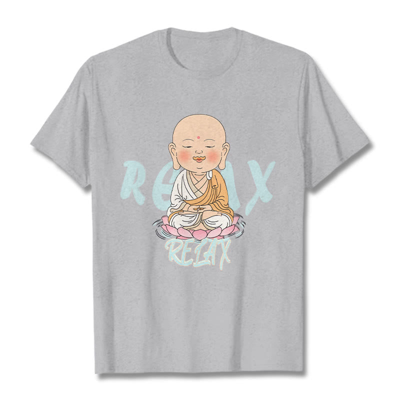 Buddha Stones RELAX Buddha Tee T-shirt - LightGrey - RELAX Background - 2XL - image 19