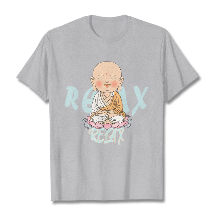 Buddha Stones RELAX Buddha Tee T-shirt - LightGrey - RELAX Background - 2XL - image 19