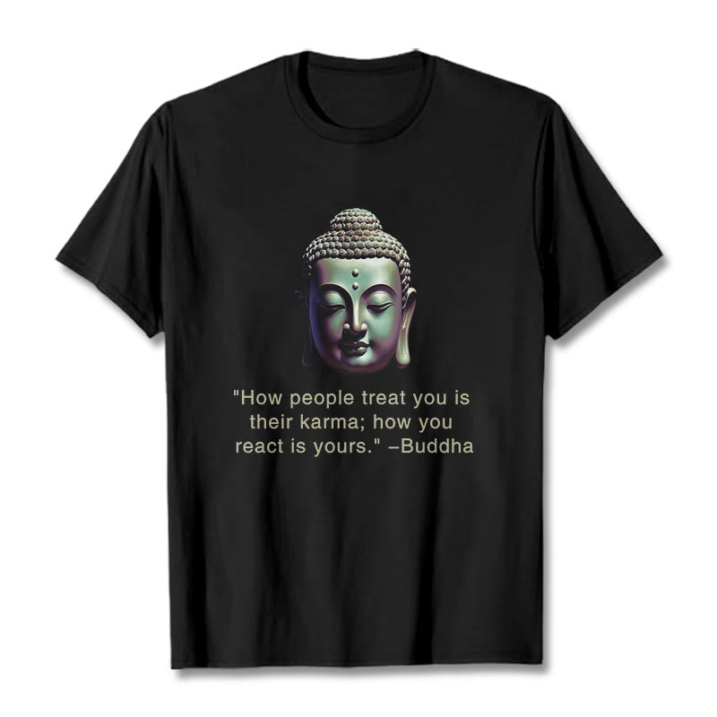 Buddha Stones How People Treat You Is Their Karma Buddha Tee T-shirt - Black - 2XL - image 1
