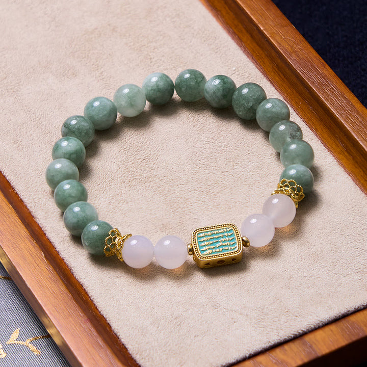 Buddha Stones Promote New Beginnings Mint Green Jade Bracelet Bangle Bundle