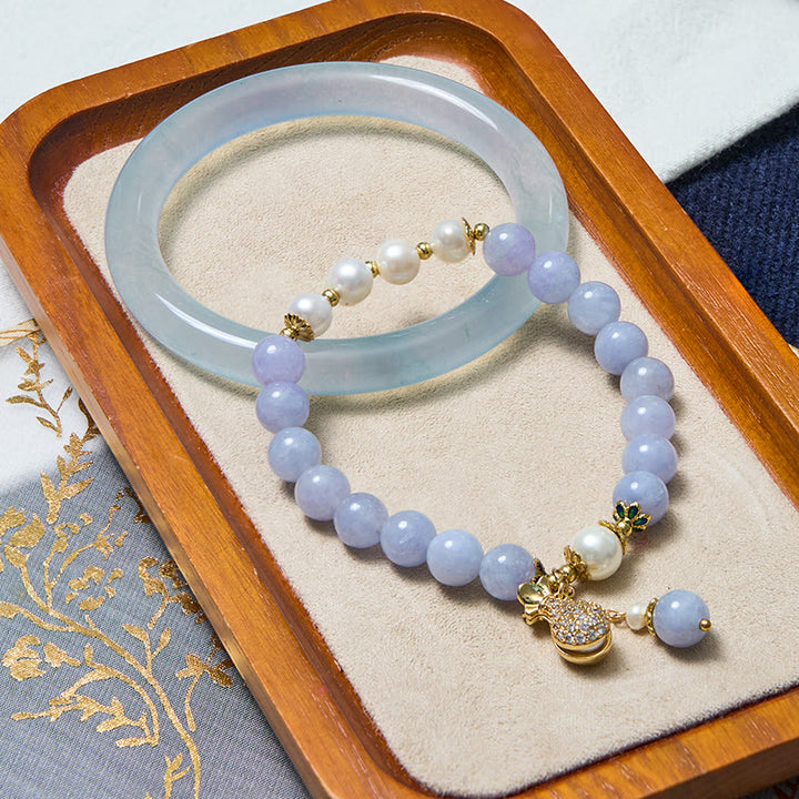 Buddha Stones Inner Peace And Stress Relief Aquamarine Jade Blue Bracelet Bangle Bundle