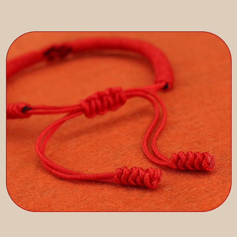 Buddha Stones 2Pcs Tibetan Luck Chinese Knot Protection String Bracelet