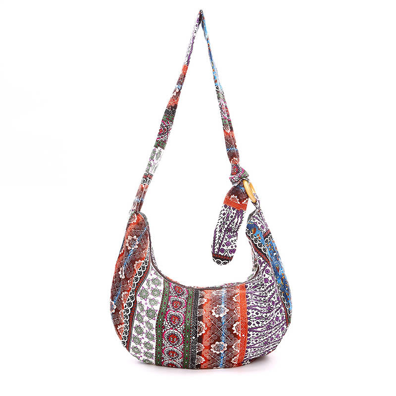 Buddha Stones Cotton Stripes Print Crossbody Bag Shoulder Bag