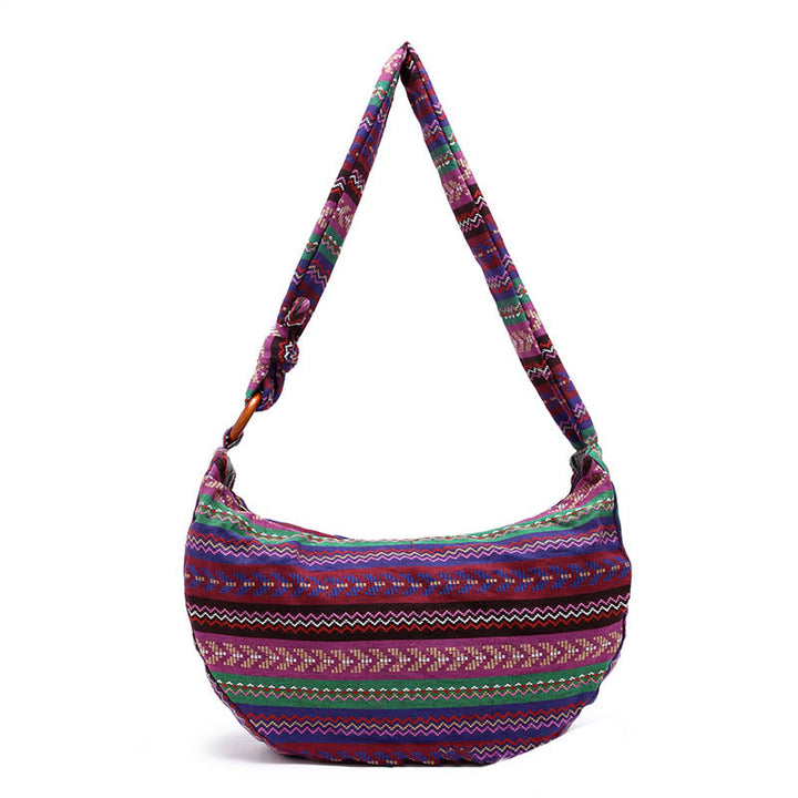 Buddha Stones Cotton Stripes Print Crossbody Bag Shoulder Bag