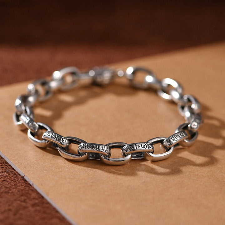 Buddha Stones 925 Sterling Silver Six True Words Wisdom Calm Bracelet - image 3