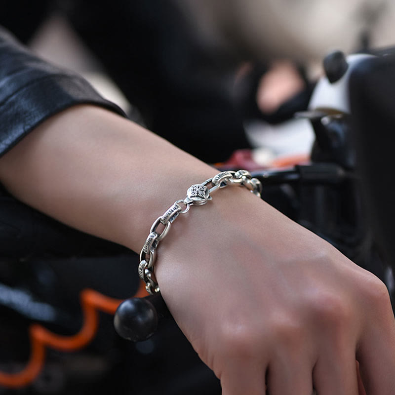 Buddha Stones 925 Sterling Silver Six True Words Wisdom Calm Bracelet - image 4