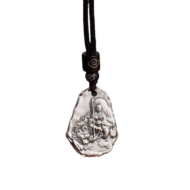 Buddha Stones 999 Sterling Silver Ksitigarbha Buddha Zakiram Goddess Necklace Pendant - image 2