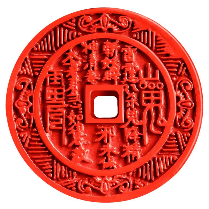 Buddha Stones Natural Cinnabar Mountain Ghosts Spend Money Bagua Design Blessing Necklace Pendant