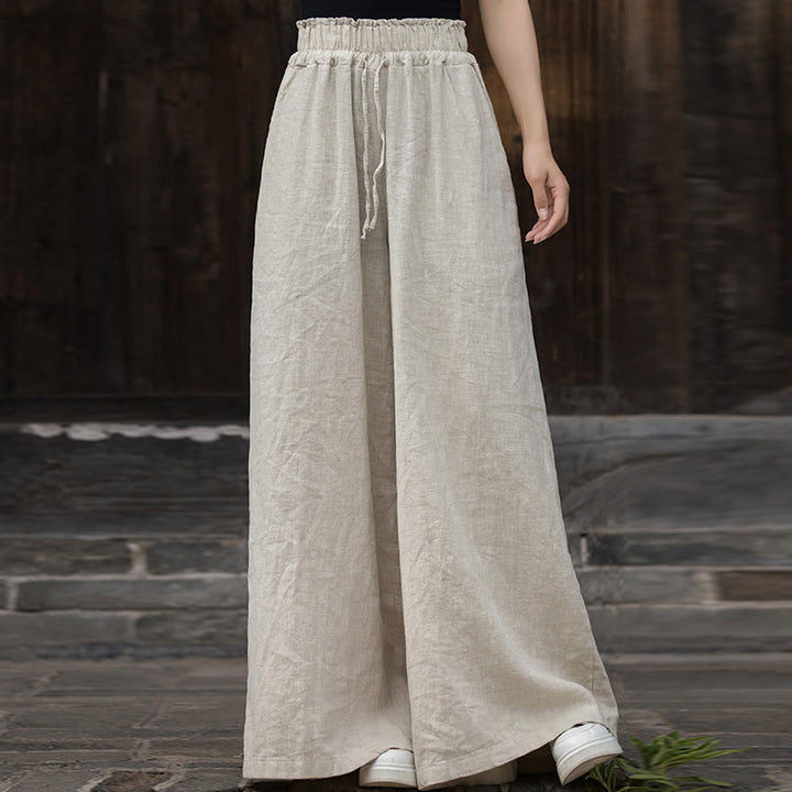 Buddha Stones Handmade Tie Dye Ramie Linen Frog-Button Midi Dress Wide Leg Pants With Pockets - image 34