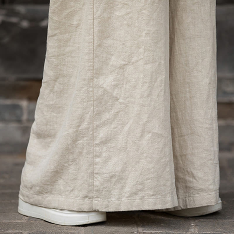 Buddha Stones Handmade Tie Dye Ramie Linen Midi Dress Wide Leg Pants With Pockets - image 23