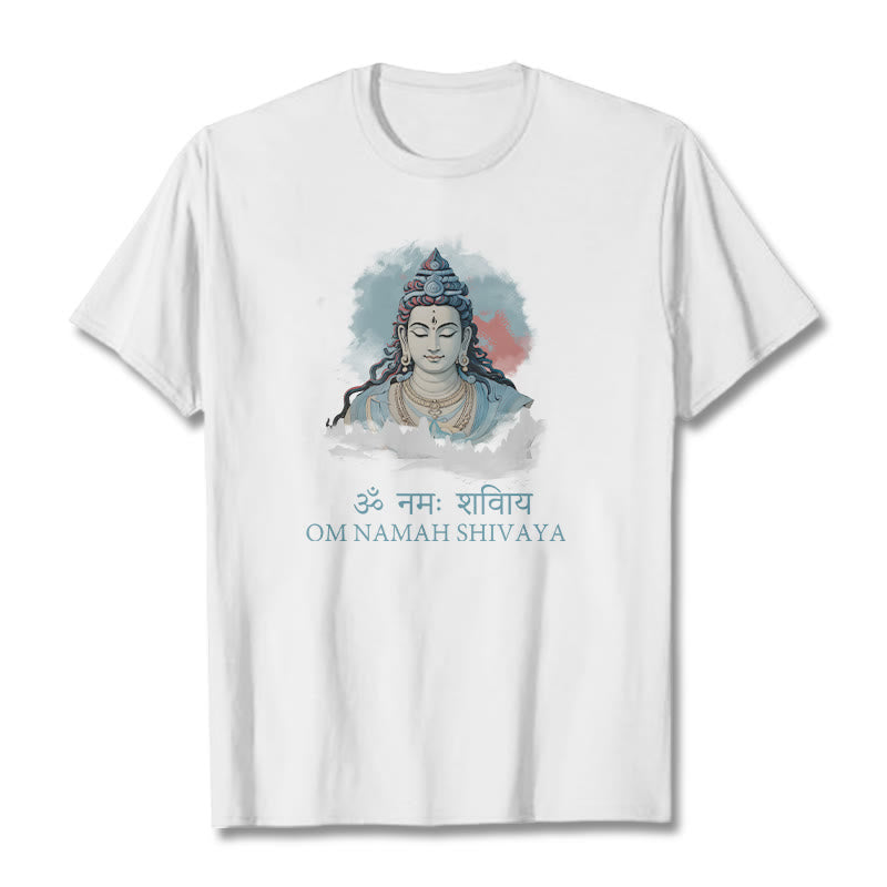 Buddha Stones Sanskrit OM NAMAH SHIVAYA Colorful Clouds Tee T-shirt