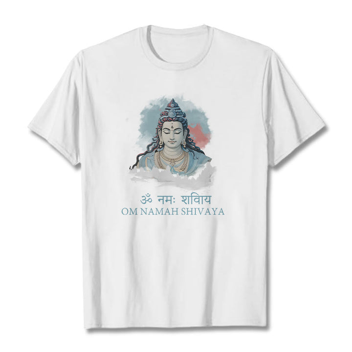 Buddha Stones Sanskrit OM NAMAH SHIVAYA Colorful Clouds Tee T-shirt