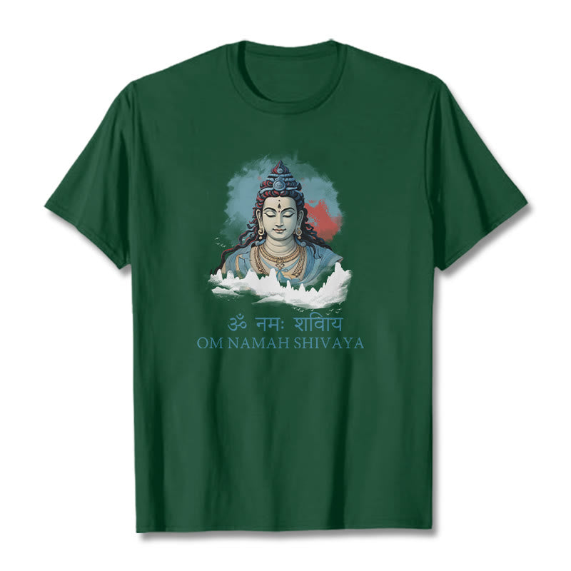 Buddha Stones Sanskrit OM NAMAH SHIVAYA Colorful Clouds Tee T-shirt - ForestGreen - 2XL - image 9
