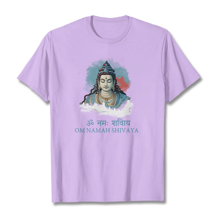 Buddha Stones Sanskrit OM NAMAH SHIVAYA Colorful Clouds Tee T-shirt