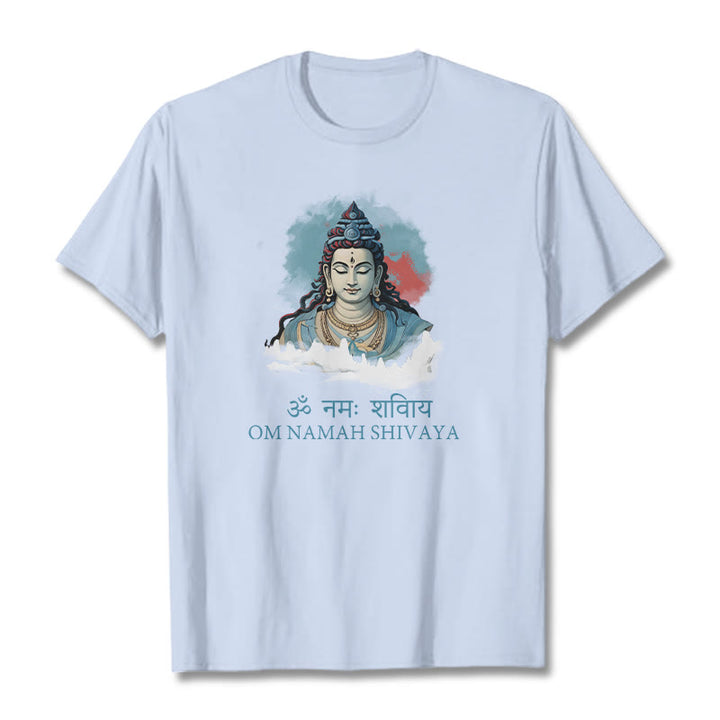 Buddha Stones Sanskrit OM NAMAH SHIVAYA Colorful Clouds Tee T-shirt - LightCyan - 2XL - image 17