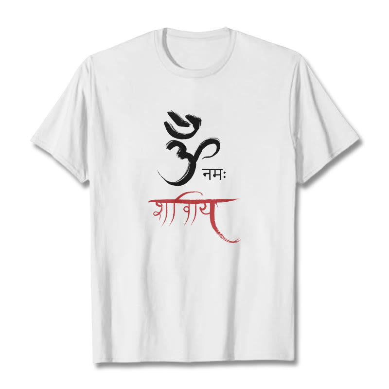 Buddha Stones OM NAMAH SHIVAYA Mantra Sanskrit Tee T-shirt - White - 2XL - image 2