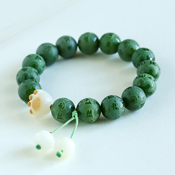 Buddha Stones Bodhi Seed Om Mani Padme Hum Carved Harmony Bracelet