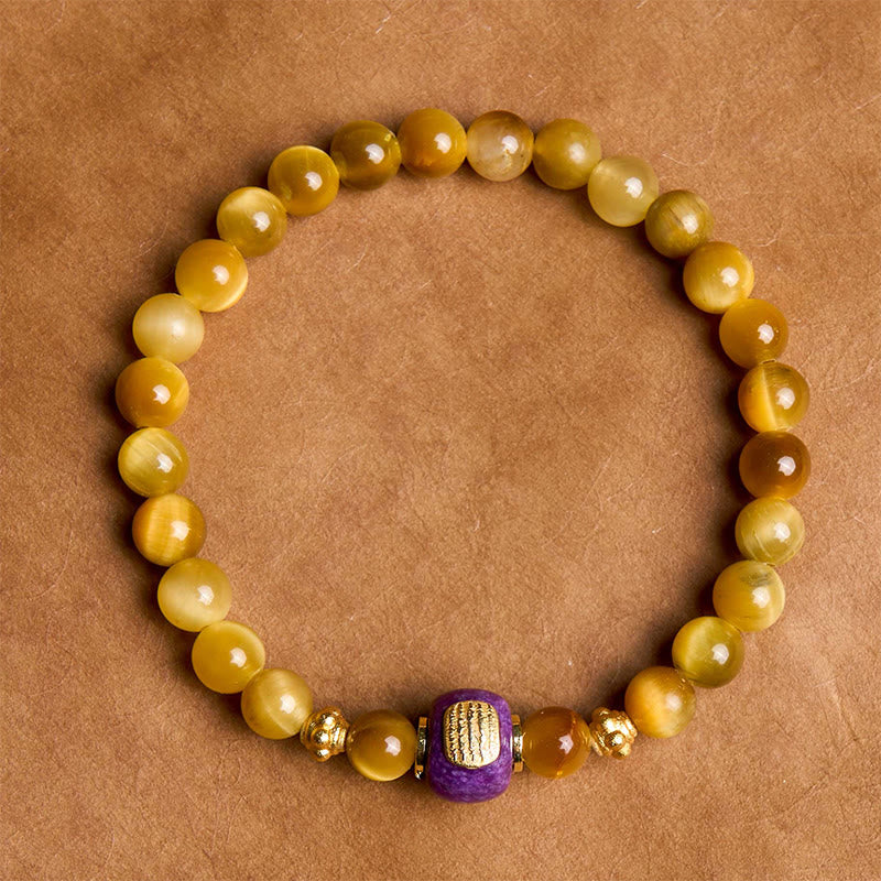 Buddha Stones Tiger Eye Bead Fortune Protection Bracelet